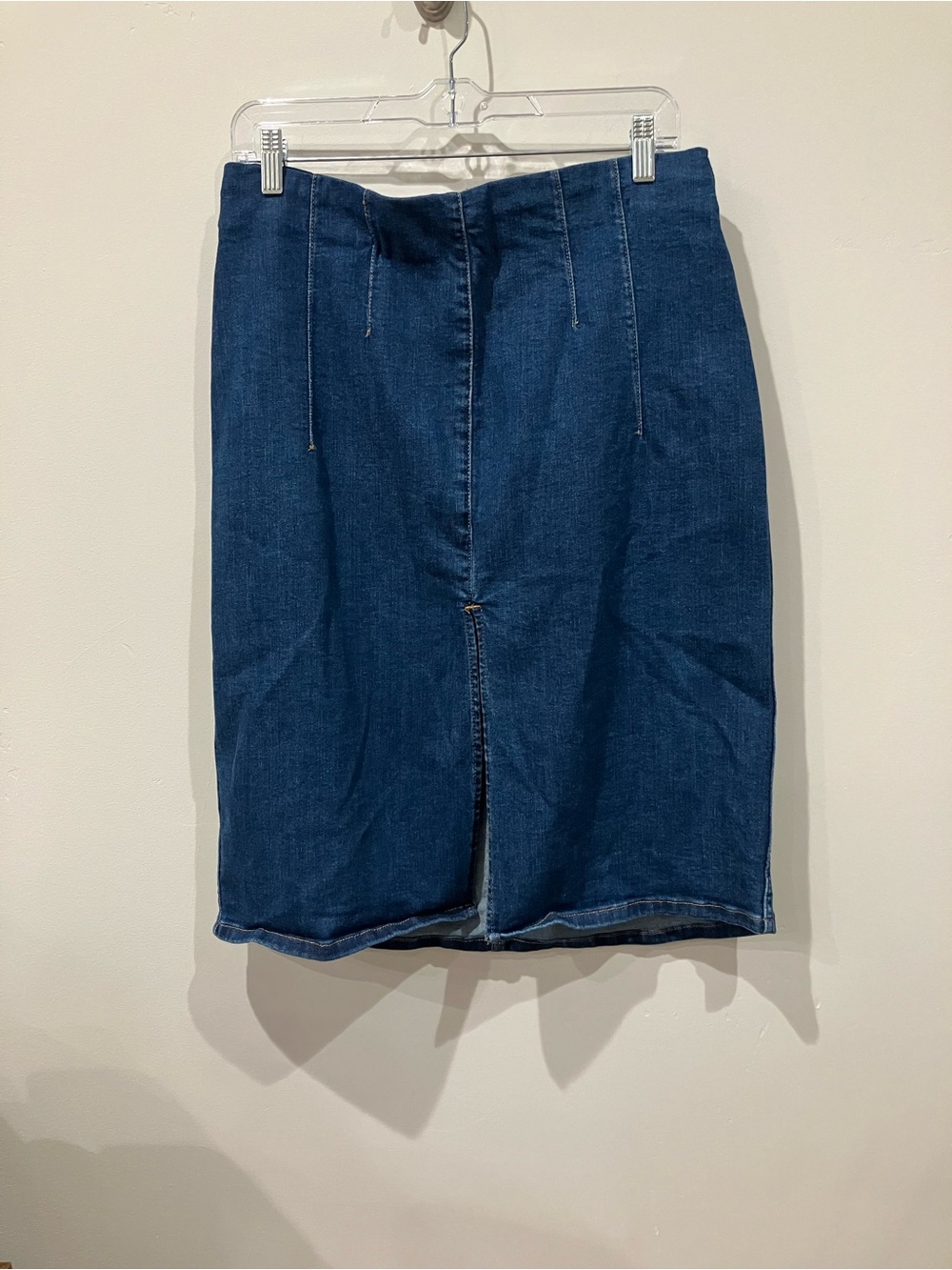 Lee Dark Indigo Denim Pencil Skirt with Front Slit